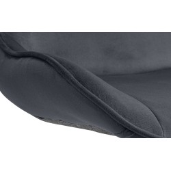 Taburete de bar Vonore de terciopelo cromado negro