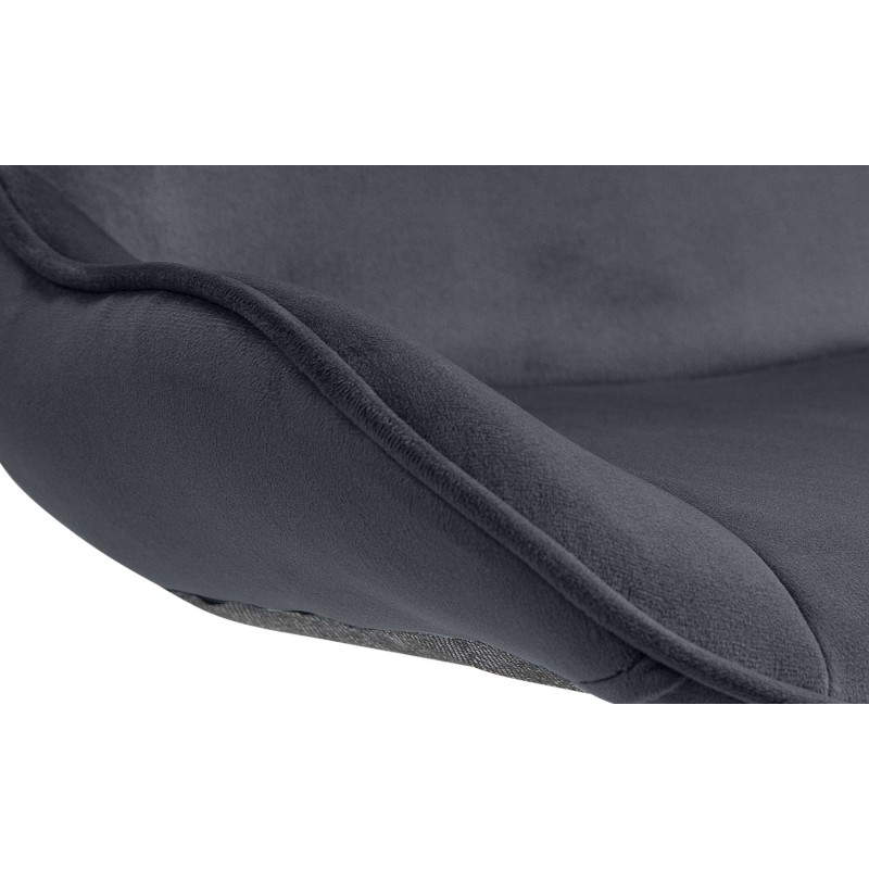 Taburete de bar Vonore de terciopelo cromado negro