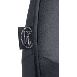 Taburete de bar Vonore de terciopelo cromado negro