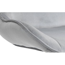 Taburete de bar Vonore de terciopelo gris cromado