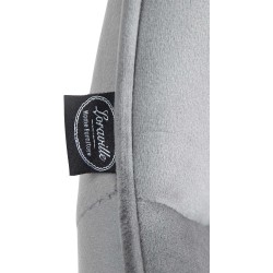 Taburete de bar Vonore de terciopelo gris cromado