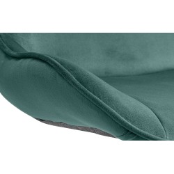 Taburete de bar Vonore de terciopelo verde cromado