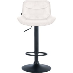 Taburete de bar Vonore de terciopelo negro crema