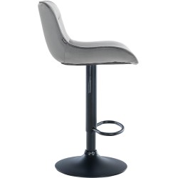 Taburete de bar Vonore de terciopelo negro y gris