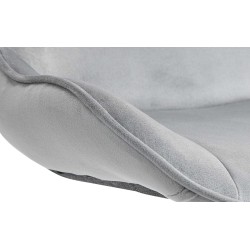 Taburete de bar Vonore de terciopelo negro y gris