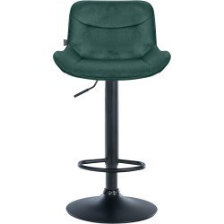 Taburete de bar Vonore de terciopelo negro y verde
