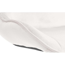 Taburete de bar Vonore de terciopelo blanco crema