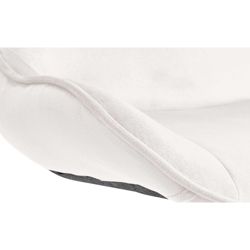 Taburete de bar Vonore de terciopelo blanco crema