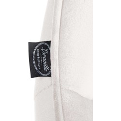 Taburete de bar Vonore de terciopelo blanco crema