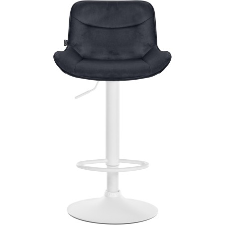 Taburete de bar Vonore en terciopelo blanco y negro