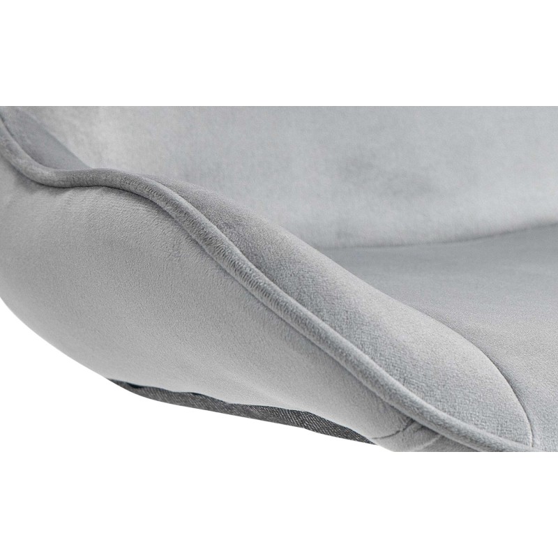 Taburete de bar Vonore de terciopelo blanco y gris