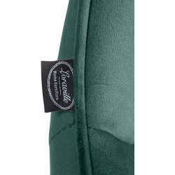 Taburete de bar Vonore de terciopelo blanco y verde