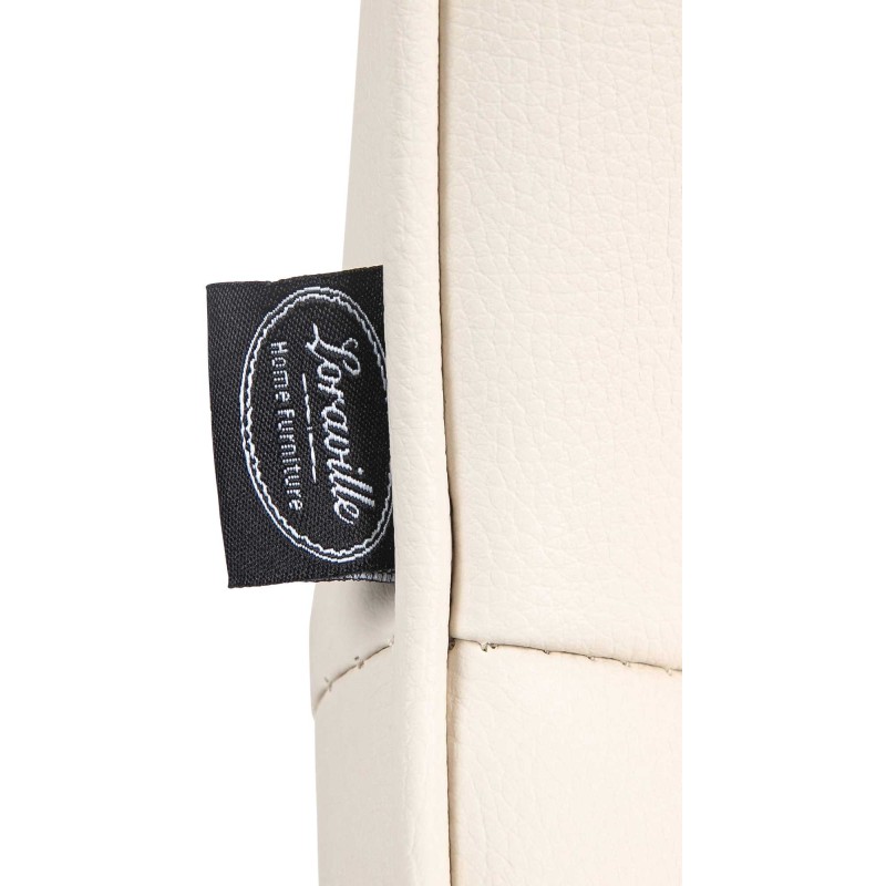 Taburete de bar Vonore de piel sintética cromada color crema