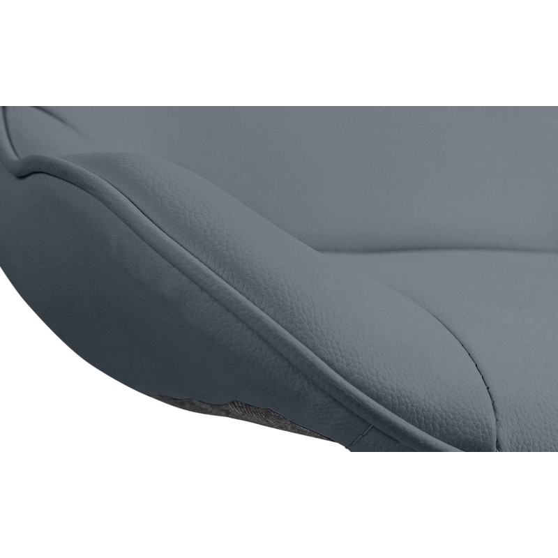 Taburete de bar Vonore en piel sintética cromada gris