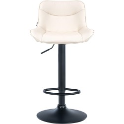 Taburete de bar Vonore de piel sintética color crema y negro
