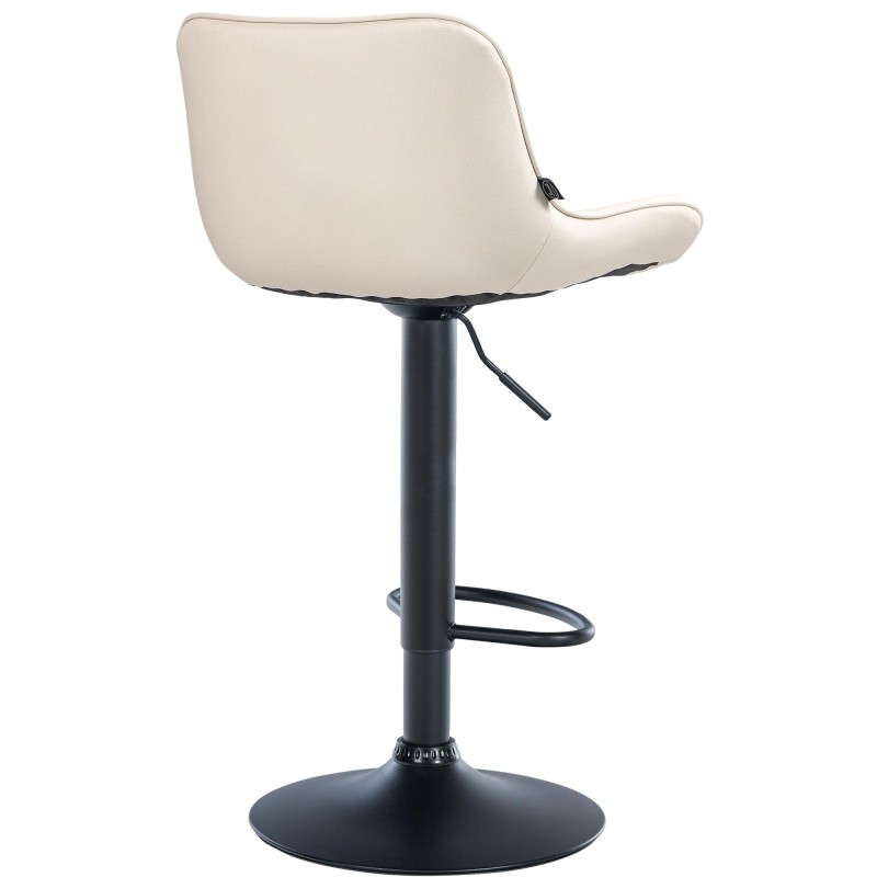 Taburete de bar Vonore de piel sintética color crema y negro