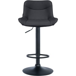 Taburete de bar Vonore de piel sintética negra