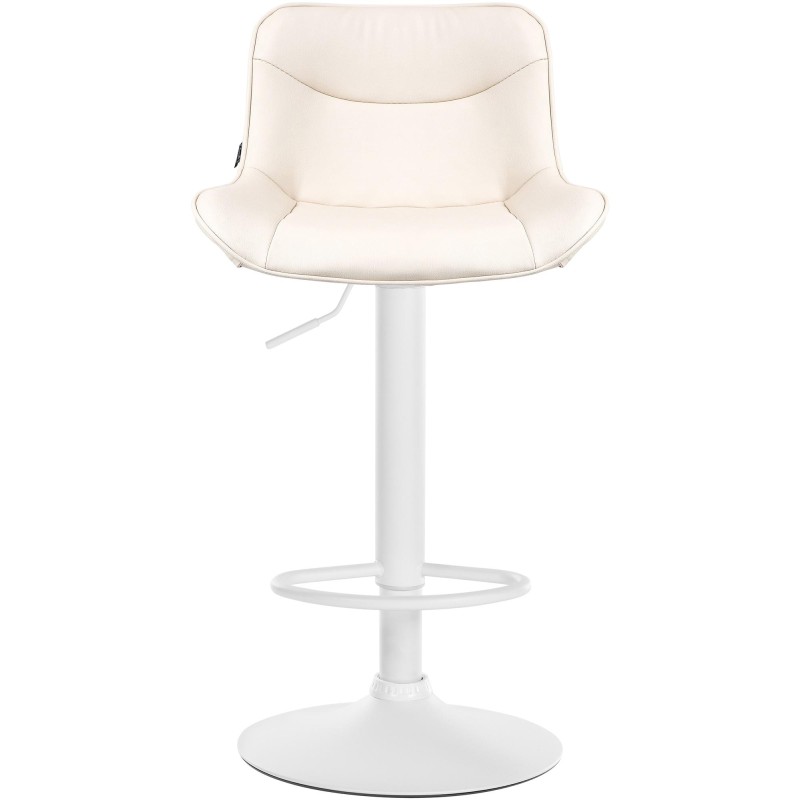 Taburete de bar Vonore en piel sintética color blanco crema