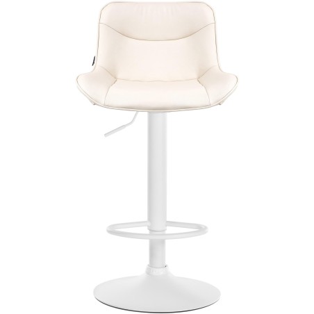 Taburete de bar Vonore en piel sintética color blanco crema