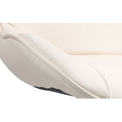 Taburete de bar Vonore en piel sintética color blanco crema