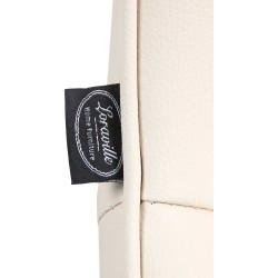 Taburete de bar Vonore en piel sintética color blanco crema