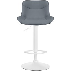 Taburete de bar Vonore en piel sintética blanca y gris