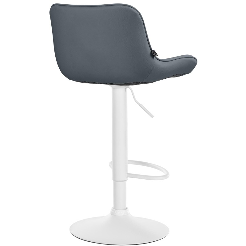 Taburete de bar Vonore en piel sintética blanca y gris