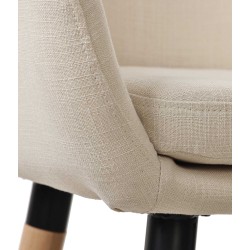 Taburete de bar de tela beige Grant