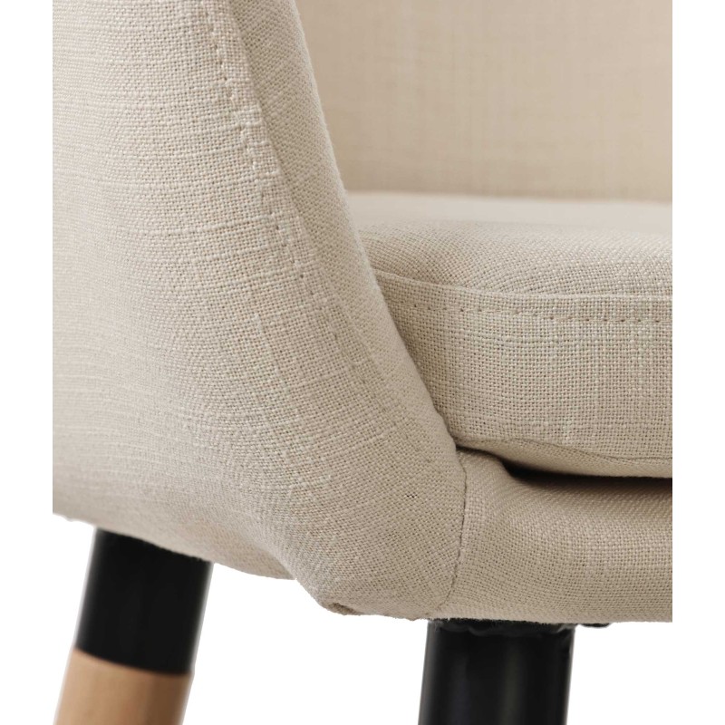 Taburete de bar de tela beige Grant