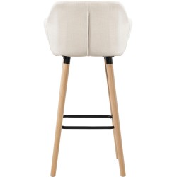 Taburete de bar de tela beige Grant