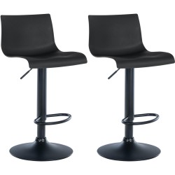 Juego de 2 taburetes de bar de plástico negro Branford