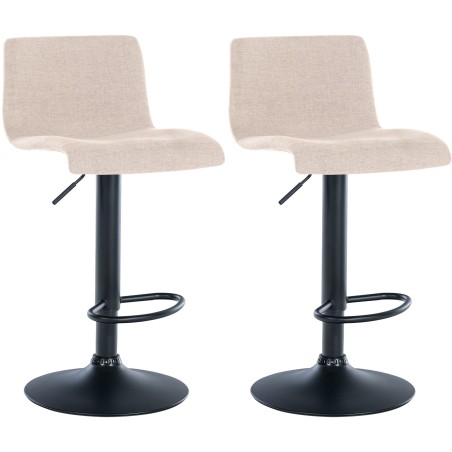 Juego de 2 taburetes de bar Branford en tela color crema