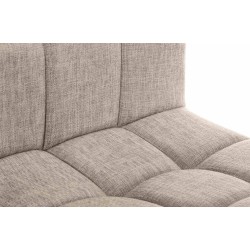 Juego de 2 taburetes de bar Calma en tela negra y crema