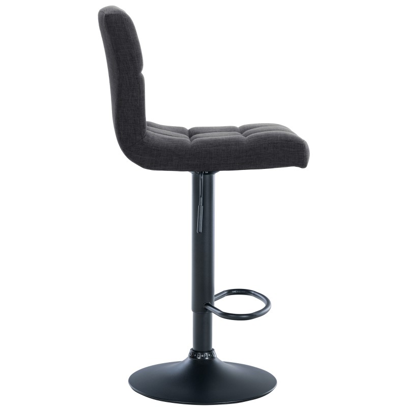 Juego de 2 taburetes de bar Calma en tela negra y gris oscuro