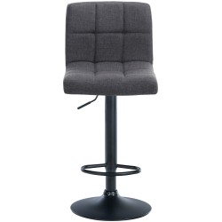 Juego de 2 taburetes de bar Calma en tejido negro y gris claro