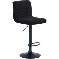 Juego de 2 taburetes de bar Calma en tela negra