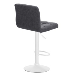Juego de 2 taburetes de bar Calma en tejido blanco y gris claro