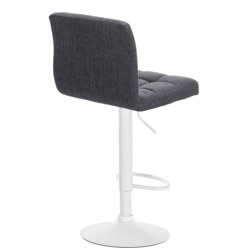 Juego de 2 taburetes de bar Calma en tejido blanco y gris claro