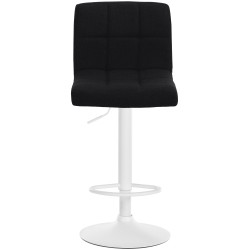 Juego de 2 taburetes de bar Calma en tela blanca y negra