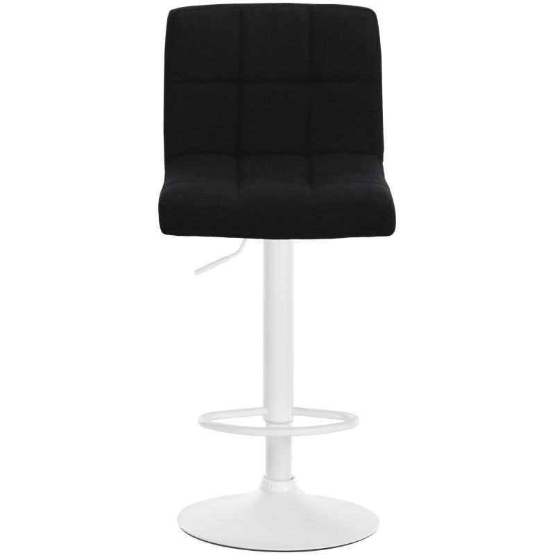 Juego de 2 taburetes de bar Calma en tela blanca y negra