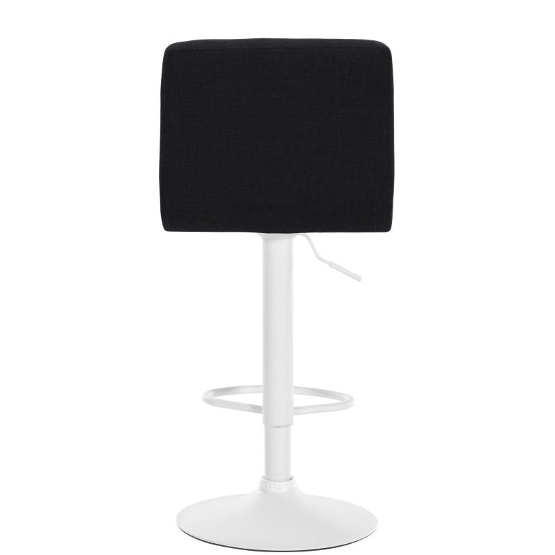 Juego de 2 taburetes de bar Calma en tela blanca y negra