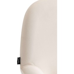 Juego de 2 taburetes de bar Braga en terciopelo cromado crema