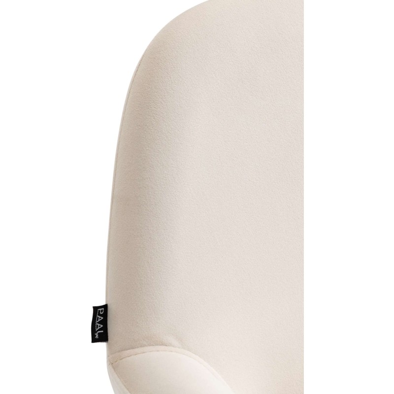 Juego de 2 taburetes de bar Braga en terciopelo cromado crema