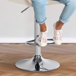 Juego de 2 taburetes de bar Braga en terciopelo cromado crema