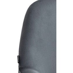 Juego de 2 taburetes de bar Braga en terciopelo gris oscuro cromado