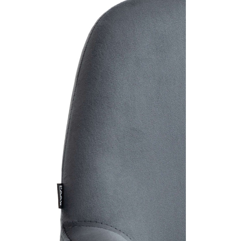 Juego de 2 taburetes de bar Braga en terciopelo gris oscuro cromado