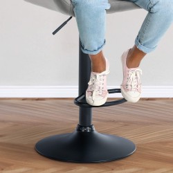 Juego de 2 taburetes de bar Braga en terciopelo negro y gris