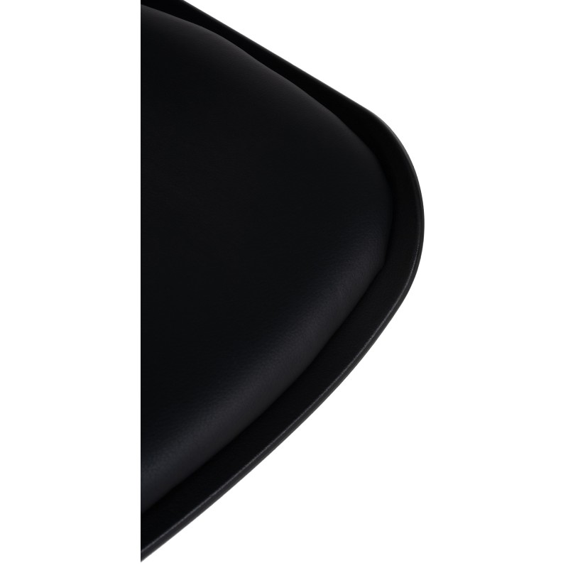 Juego de 4 taburetes de bar Aveiro de piel sintética negra