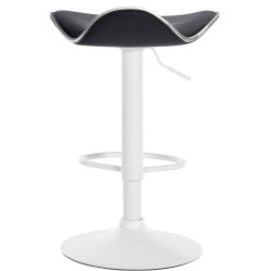 Taburete de bar Shanghai, piel sintética, blanco/negro