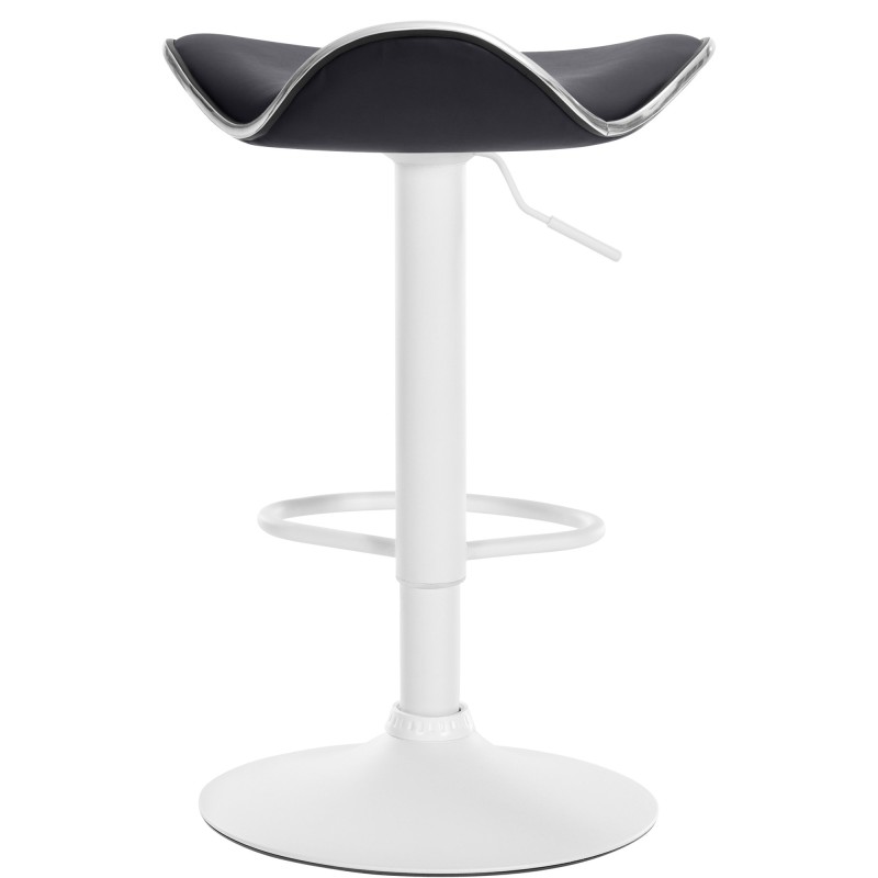 Taburete de bar Shanghai, piel sintética, blanco/negro